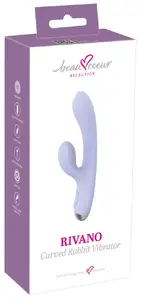 Vibrators beau cœur Rivano Curved Rabbi — silikons, 2 motori, 10 režīmi, uzlādējams