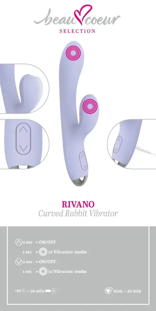 Вибратор beau cœur Rivano Curved Rabbi Photo 14