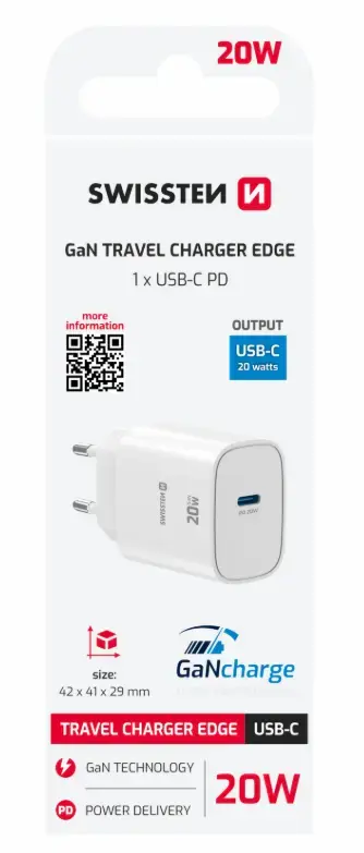 SWISSTEN Edge USB-C GaN 20W Travel Charger Photo 7