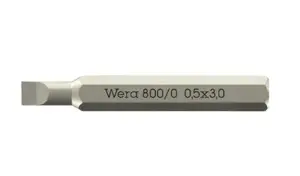 Screwdriver bit Wera 800 Micro 0.50 x 3.0 x 30 mm — slotted, 1 pc
