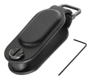 Key case TROIKA KR26-30 Black — metal and faux leather key holder with 30 mm ring