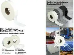 Уплотнительная лента 3M 4411W+ — акриловый клей на TPO-основе, 50 мм x 33 м, белая