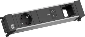 Сетевой модуль Power Frame Bachmann BM0023849 с 1x CEE7/3, 1x USB‑C PD 100W и 1x соединитель, кабель 0,2 м