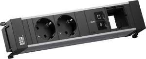 Сетевой модуль Bachmann BM0024207 с 2 розетками CEE7/3, 1x USB-C PD 45W, 1x модульный разъём, кабель 0,2 м