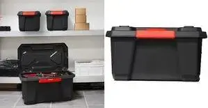 Контейнер для хранения EDA XPERT PRO 70 л, полипропилен, чёрно/красный, штабелируемый и вкладываемый, с крышкой