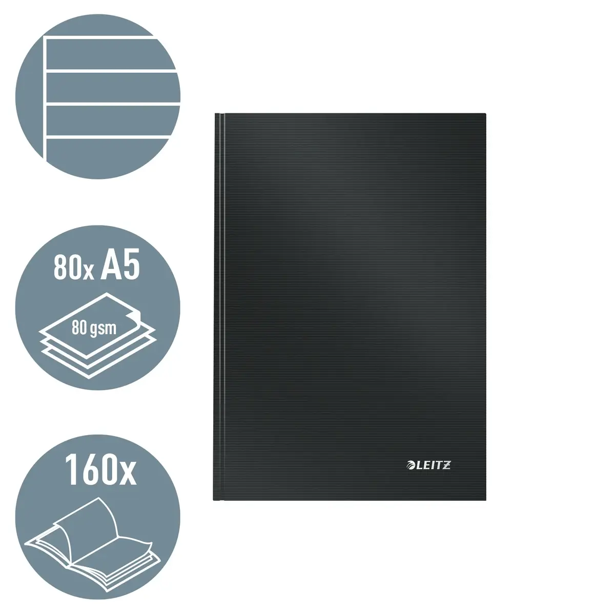 Leitz Solid Hardcover Notebook A5 Lined 80 g/m² Photo 2