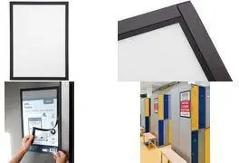 Magnetic Info Frame EUROPEL 196101, DIN A4, black, polypropylene, 5-piece set