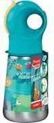 Izolēta nerūsējošā tērauda dzeramā pudele Maped PICNIK Jungle Fever 350 ml ar salmiņu, tirkīza