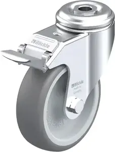 Riteņrullis industriālai ratiņai Blickle LKRA-TPA 101G-FI, slodze 275 kg, pelēks/vars, augstums 133 mm