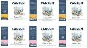 Блок для акварели CANSON Coton d'Art 230 x 310 мм 12 листов 300 г/м² 100% хлопок натурально‑белый