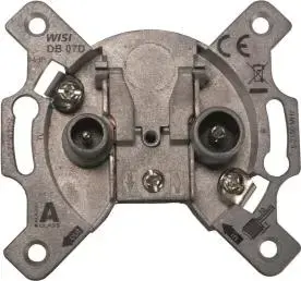 Antenna Outlet Pass-Through WISI DB07D 5–2150 MHz 14 dB Universal 2-Hole Flush-Mount