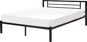 Металлическая кровать Shumee CUSSET — 180 x 200 см, чёрная, двуспальная рама