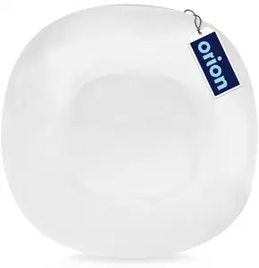 Dinner Plate Lumarko LUNA ORION — white square glass plate 26.5 cm
