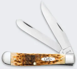 Складной нож LionSteel Knives Case Trapper SS Amber Bone — клинок из нержавеющей стали, рукоять из янтарной кости