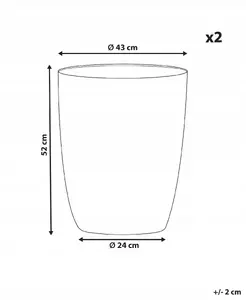 Flower Pots set Beliani CROTON model — set of 2, color Broken White, 43 cm height