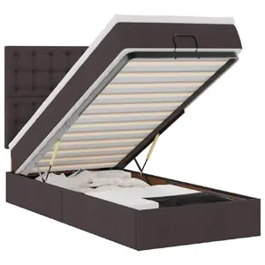 Кровать VidaXL 3313288 с матрасом, односпальная 90x190 см, нагрузка до 140 кг, тканевая обивка