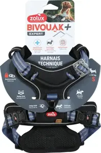 Dog Harness ZOLUX BIVOUAK S — size S, blue, adjustable chest harness for small dogs