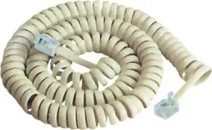 Telephone cable LechPol TEL0032F-2,1 — twisted 2 m, white, 2-conductor