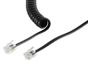 Telefonkabelis S-Impuls 70133-KOMSA plānā 2 m ar RJ-10 uz RJ-10 savienotājiem, melns