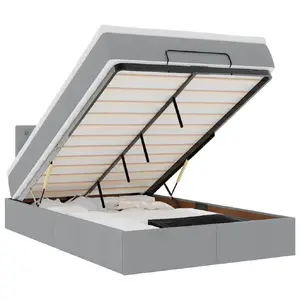 Кровать VidaXL 3312464 с матрасом, обивка из ткани, 120x200 см, нагрузка до 140 кг