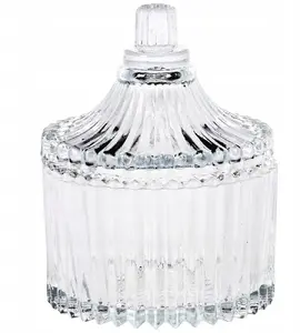 Glass Sugar Bowl Lumarko EXCELLENT HOUSEWARE 80 ml with Lid, Crystal-style