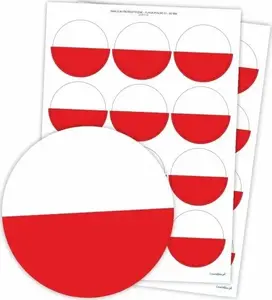 Sticker pack LearnHow patriotic Polish flag 60 mm, set of 24