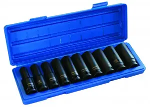 Socket set Asta impact 6-point long sockets 10 pcs 10–24 mm model 914010P-1