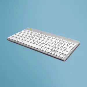 R-Go Tools Ergonomic keyboard R-Go Compact Break, wireless Bluetooth mini keyboard with scissor keys, Swiss QWERTZ layout, white