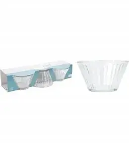 Glass Dessert Bowls Excellent Houseware 11.5 cm 270 ml, set of 3, dishwasher-safe