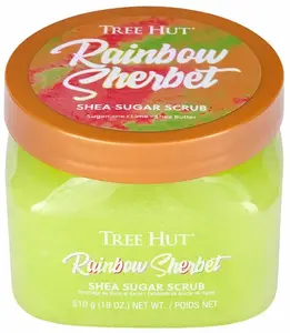 Ķermeņa skrubis Tree Hut Rainbow Sherbet 510 g — eksfoliējošs cukura skrubis ādas atjaunošanai