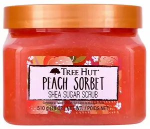 Body Scrub Ziaja Tree Hut Peach Sorbet 510 g – exfoliating sugar scrub with peach scent