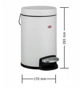 Trash Bin Wesco Cosmetic 3L, graphite matte — pedal-operated bathroom waste bin
