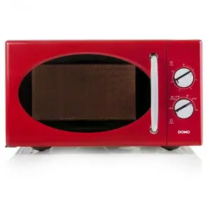 Solo mikroviļņu krāsns Domo DO2925 — 25 L, 900 W, galdvirsmas, rotācijas vadība, sarkana