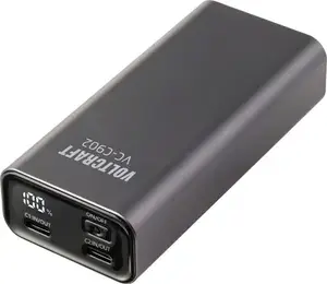 Powerbank Voltcraft VC-C902 10000 mAh USB Power Delivery 3.0 Li‑Ion, pelēks, stāvokļa indikators