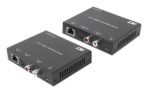 Audio extender set ACT AC7710 — digital/analog over Cat5e/Cat6 with DAC, TOSLINK I/O, up to 300 m, 5V USB-powered
