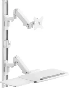 Monitor wall mount with keyboard tray SpeaKa Professional SP-MM-960 for 17–43" screens, height-adjustable, white