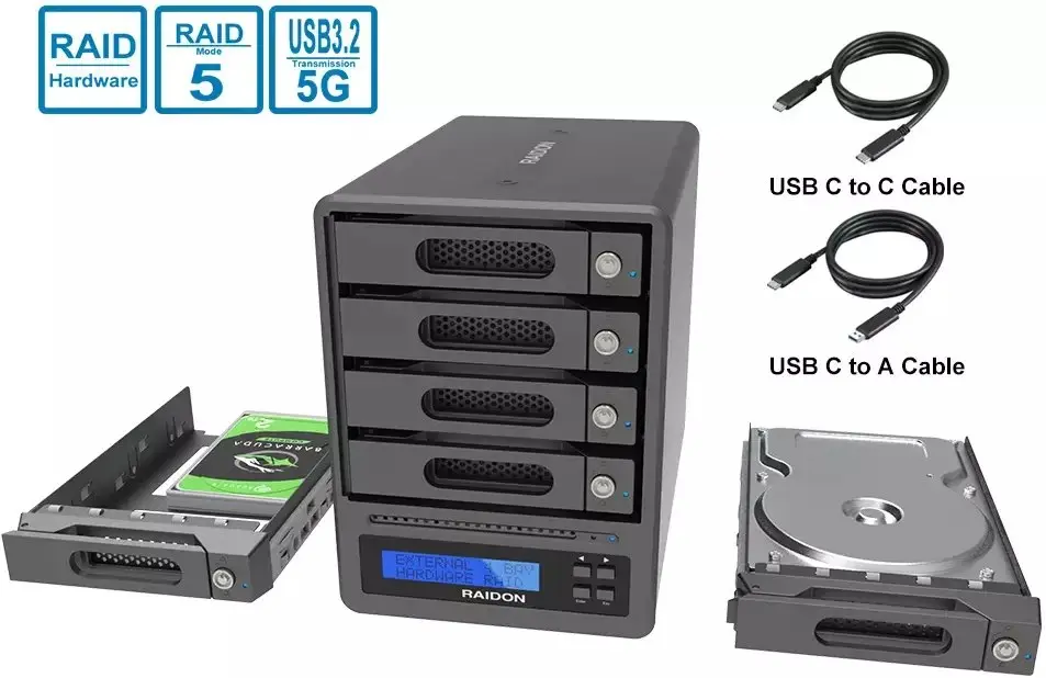 Raidon GR5640-BA31+ 4 ligzdu SATA korpuss