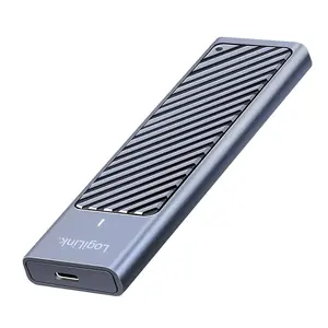 SSD enclosure LOGILINK UA0435 for 1 M.2 SATA/NVMe drive, USB-C, 20 Gbit/s, Grey, up to 10 TB