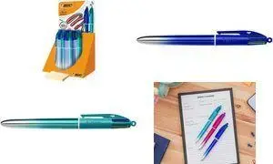 Ручка шариковая BIC 4 Colours Smooth Gradient, 4 цвета чернил (синий, красный, зелёный, чёрный), круглый корпус, пишущий узел S