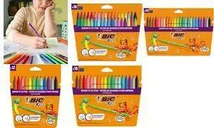 Marker pens BIC Kids Kid Couleur medium 36 colors, 0.8 mm tip, washable from skin and textiles