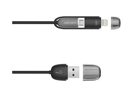 Fujifilm FPCMICROAPLTBLK USB A to Micro-USB/Lightning 1 m Photo 2