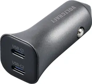 Car USB Charger Voltcraft VC-RA401 (VC-15257660) 40W 2x USB‑C PD 3.0, Silver-Black