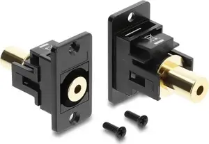 DELOCK панельный разъем 3,5 мм 4-pin гнездо-гнездо, позолоченный, черный (91223)
