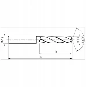 Solid Carbide Drill Bit FANAR X-DRILL DIN 6537, diameter 5.80 mm, 5xD, HA6 VHM, AT coating