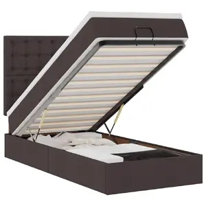 Кровать VidaXL 3314137 с матрасом, односпальная 90x190 см, макс. нагрузка 140 кг, тканевая обивка