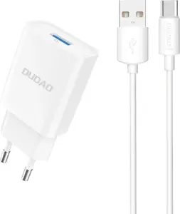 Wall Charger Dudao A4EU USB-A 2.1A with USB-A to USB-C Cable — White