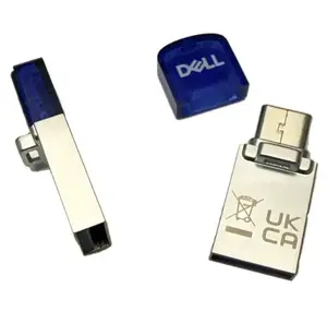 USB флеш-накопитель Dell AD564595 128 ГБ USB Type-A / USB Type-C 3.2 Gen 1 синий/серебристый
