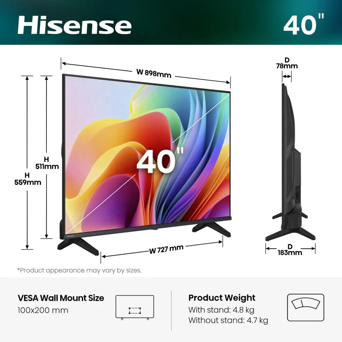 Hisense 40A49S 40 collu Full HD Viedtelevizors Photo 2