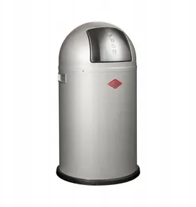 Trash bin Wesco Pushboy Jr. 22 L, silver, pedal-operated lid