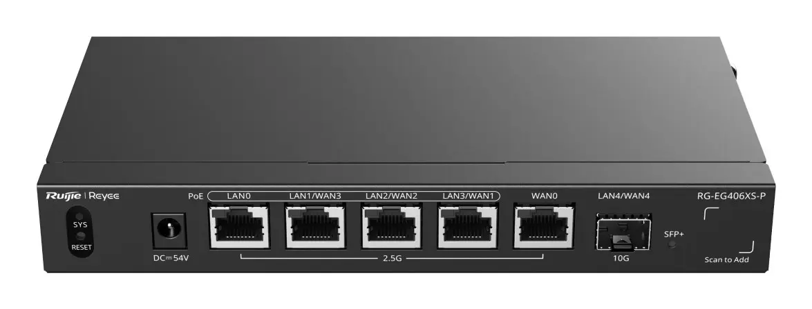 Maršrutētājs RUIJIE RG-EG406XS-P ar 4 PoE